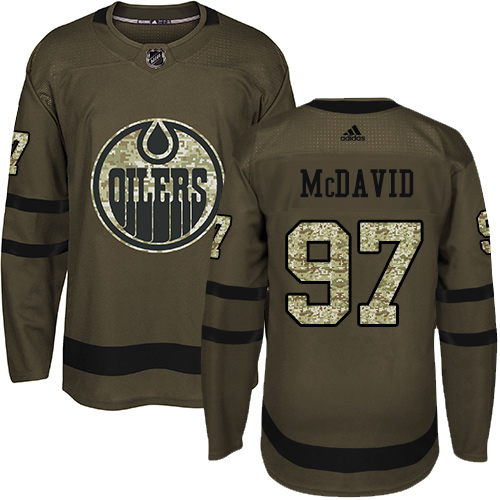 Adidas Oilers #97 Connor McDavid Green Salute to Service Stitched NHL Jersey